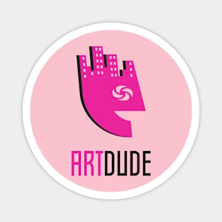 YourArtDude Logo In Pink And Black Magnet
